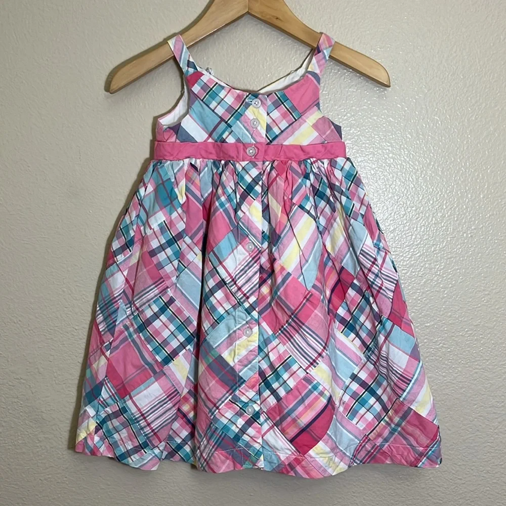 Janie and Jack Colorful Plaid Cotton Lined Sundress